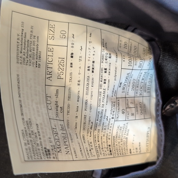 Suitsupply Napoli Straight Slim Jacket Zignone Super 110's Wool Size 50 US 40 - Picture 7 of 9